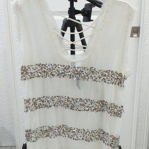 Women's sleeveless t-shirt, with sequins. Size M, Jessica Simpson